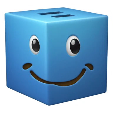 A blue cube with face sticker