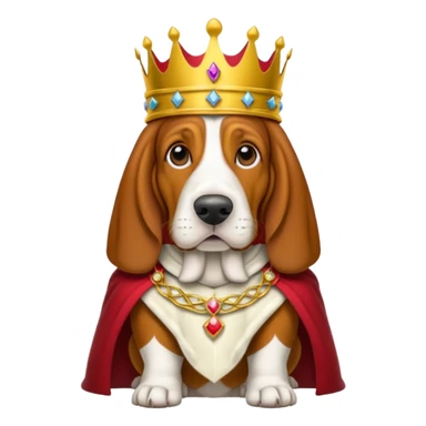 Basset Hound dressed as a king sticker