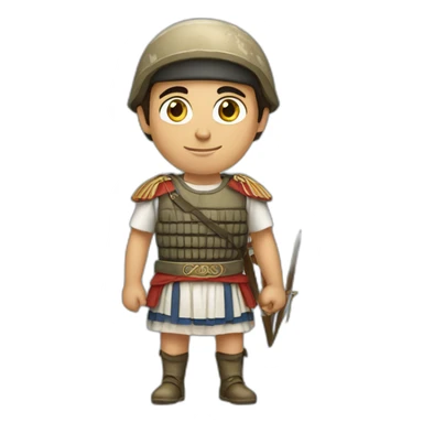 Greek soldier in traditional clothes sticker
