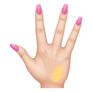 female emoji hand with pink fingernails making an “L” with index finger and thumb sticker
