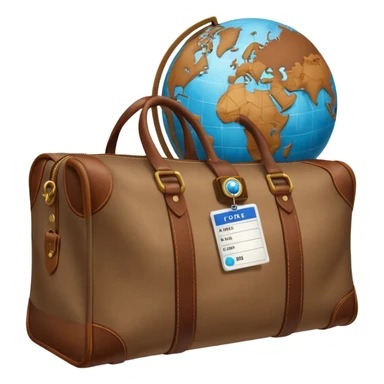 TRAVEL , travel bag , pass board, plane, glob sticker