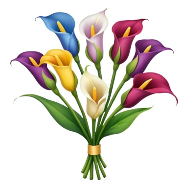 calla lily flower multicolor bouquet sticker