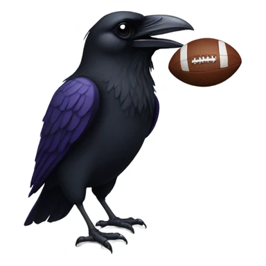 Raven with a football sticker