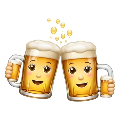 cheers with two beer mugs sticker