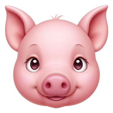 Cinematic Cute Piglet Portrait Emoji, Head tilted playfully and inquisitively, featuring a delicate rosy-pink hide with an adorably tiny snout and subtle sheen, round, sparkling beady eyes filled with boundless curiosity, Simplified yet irresistibly adorable features, highly detailed, glowing with a warm, friendly glow, high shine, affectionate and spirited, stylized with a touch of whimsical charm, bright and endearing, soft glowing outline, capturing the essence of a mischievous yet loving piglet, so playful it feels like it could nibble out of the screen and into your arms! sticker