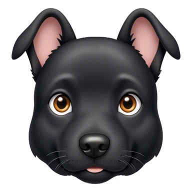 Black dog with small white spot on nose and ears up sticker