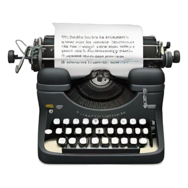 a typewriter with the paper saying “The tortured poet’s department” sticker