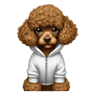 Brown toy poodle wearing a hoodie that said thank you Beyoncé  sticker