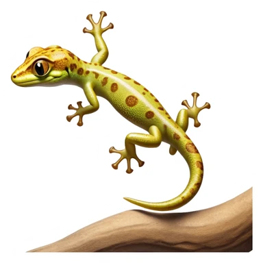cinematic-gecko-realistic-full-body-climbing-emoji,-tiny-agile-frame-sticking-to-a-glass-surface-with-specialized-toes,-smooth-speckled-skin-in-rich-earthy-tones,-large-glistening-eyes-wide-and-watchful,-delicate-curved-tail-balancing sticker