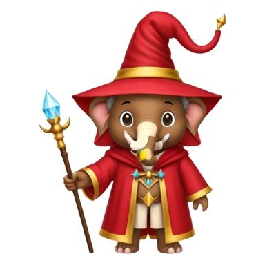 Elephant strawberry wizard sticker