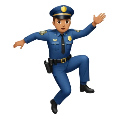A cop jumping off a cliff sticker