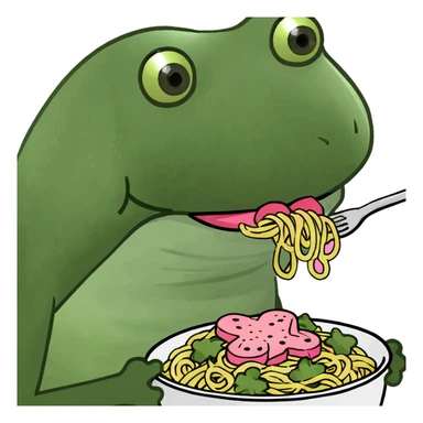 eating pink spam spaghetti  sticker