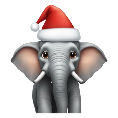 Elephant wearing a santa hat sticker