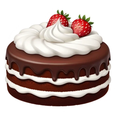 chocolate cake with whipped cream and strawberries sticker