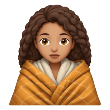 Cozy mixed girl in blanket for fall sticker