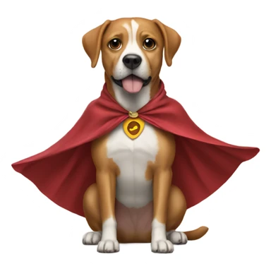 Dog wearing a cape sticker