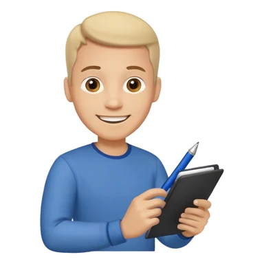 happy man leaving review sticker