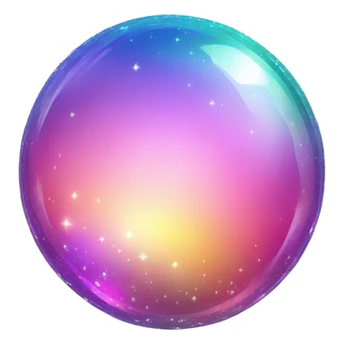 Sparkly iridescent rainbow-gradient crystal orb sphere sticker
