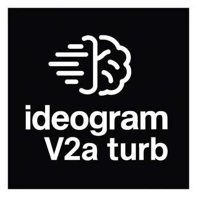 recreate this logo with text of "ideogram V2a turb", MAKE IT FIT IN SQAURE  sticker