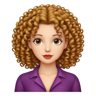 Mulher de cabelo cacheado coquete sticker