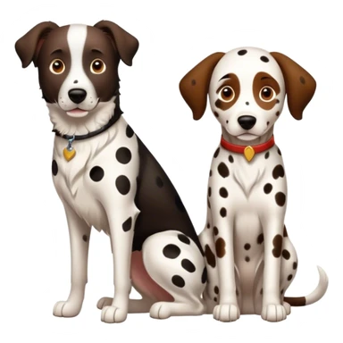 Brown Belgium shepherd and a male Dalmatian  sticker