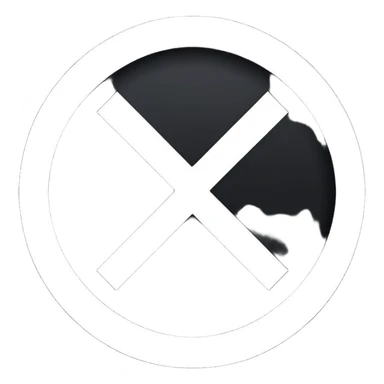 The image is a red background with a white circle in the center. Inside the circle, there is a black Nazi symbol, which appears to be a swastika. The symbol is in the shape of a circle with a diagonal line running through it, creating a zigzag pattern. The overall design is simple and minimalistic. sticker