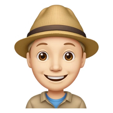 Funny caricature style cartoon, big head small body sticker