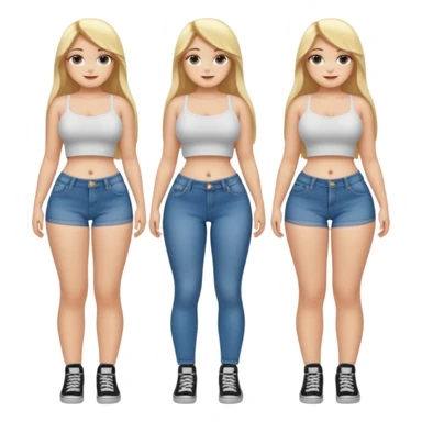 curvy body teen girl huge ass with super short jeans no shirt no bra blonde full body long hair sticker