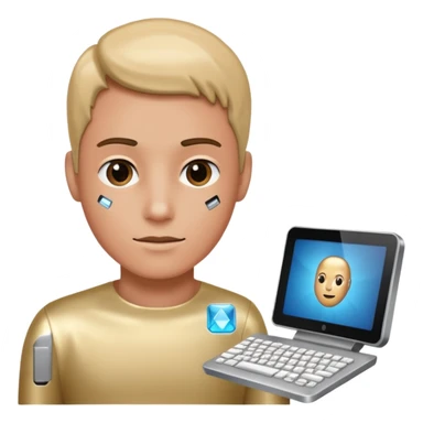 an icon of a person with a small computer chip next to him sticker
