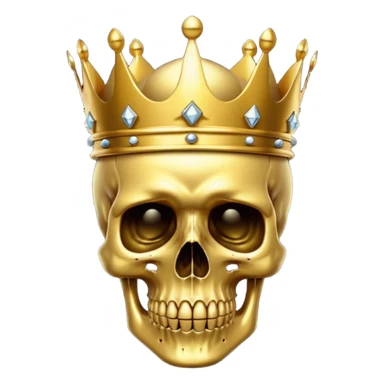 Golden skull with crown sticker
