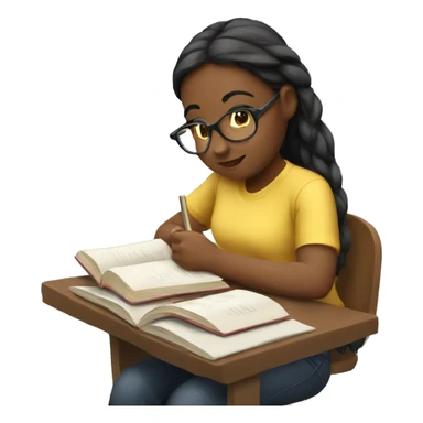 Girl studying  sticker
