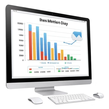 computer screen displaying a single presentation slide with a title line and a chart  sticker