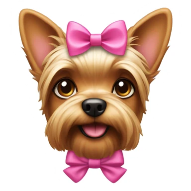  Dog Yorkshire with a pink bow  sticker
