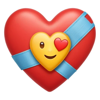 A red heart with a band-aid emoji sticker