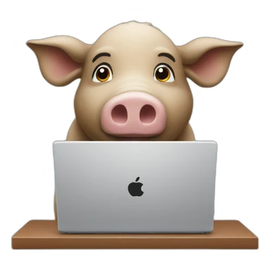 a sow pressing laptop sticker