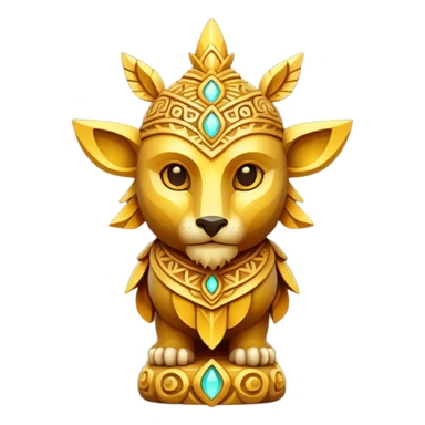 fantasy magic golden totem low poly sticker