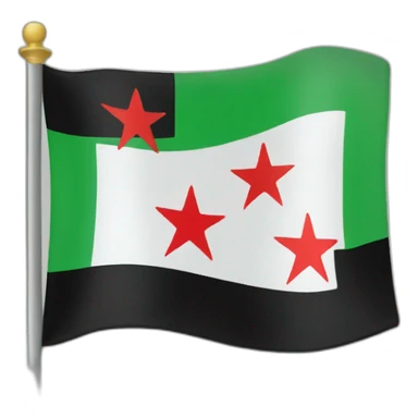 Free syrian flag green, 3 red stars ,black sticker