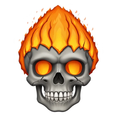 Skull who's upper side is exploded with an volcano eruption  sticker
