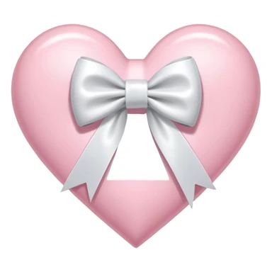 Light pink heart with white ribbon bow sticker