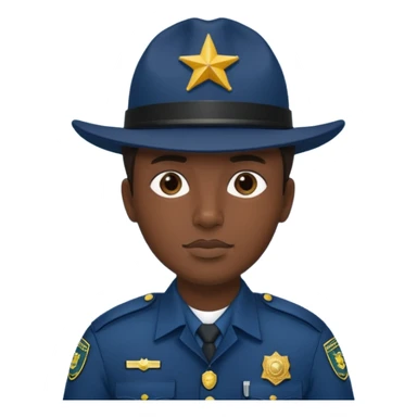 hazme un policia de fronteras con gorro azul oscuro pero sin porra sticker