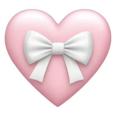 lightpink heart emoji with a tiny white bow on the corner sticker