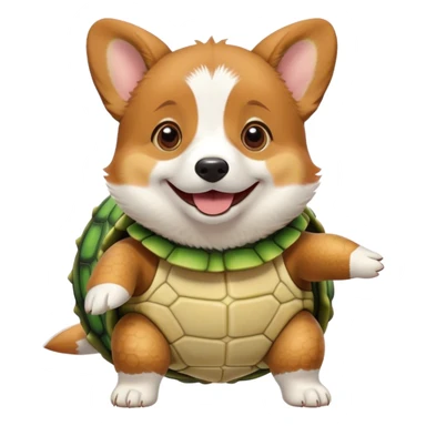 Corgi wearing a turtle outfit sticker
