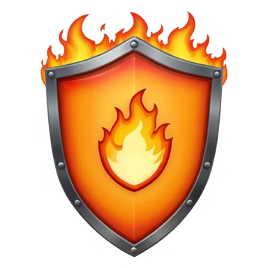 burning shield sticker