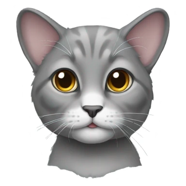 gray lop-eared cat sticker