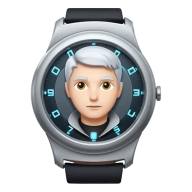 Time Traveler Looking At A Futuristic Watch sticker