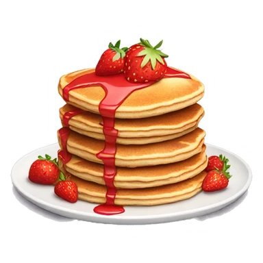 Stack of strawberry pancakes sticker