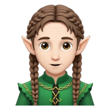 elves with braided brown  hair man black dress  sticker
