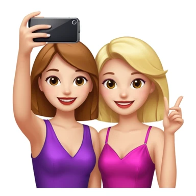 girls taking selfie in club sticker
