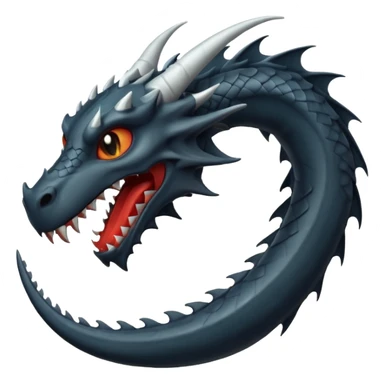 iOS style emoji, minimal dragon fang, dark fantasy object sticker