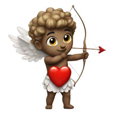 cupid cute with a bow with heart red sticker